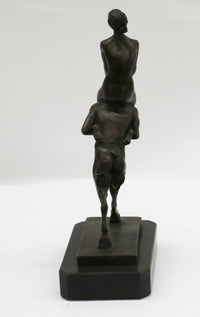 Bergman Piggy Rider Satyr and Nude Woman Bronze Sculpture Figure