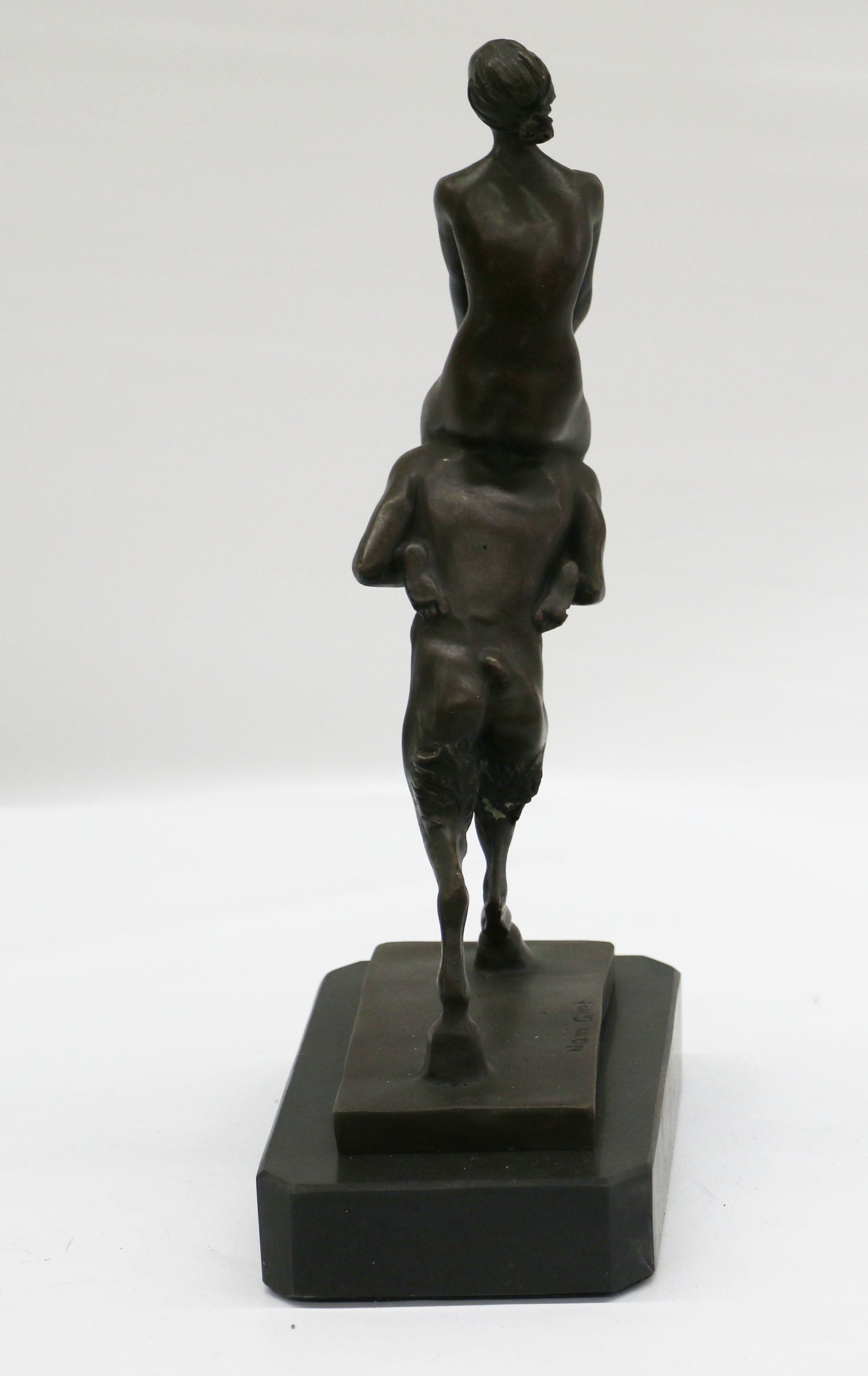 Bergman Piggy Rider Satyr and Nude Woman Bronze Sculpture Figure
