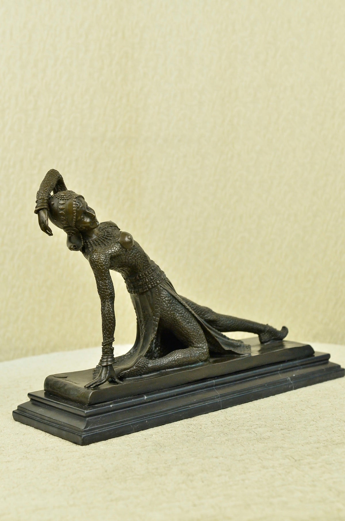 Show Girl Dancer Bronze Sculpture Marble Base Lost Wax