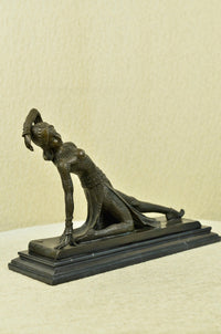 Show Girl Dancer Bronze Sculpture Marble Base Lost Wax