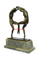Art Deco Twine Dancer Hot Cast Bronze Sculpture Marble Base