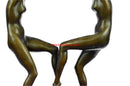 Art Deco Twine Dancer Hot Cast Bronze Sculpture Marble Base