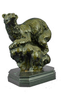 Polar Bear Bronze Sculpture Marble Lost Wax Method