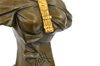 Art Nouveau Gold Patina Two Tone Woman Bronze Sculpture