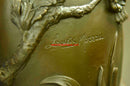 Signed Moreau Nude Girl Floral Vase Bronze Hot Cast