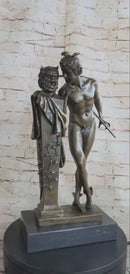 A Secret from on High after Hyppolite Moulin Mercury Hermes Bronze Statue Sculpture 17" x 10"