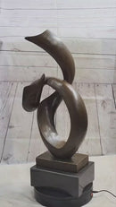 Abstract Geometric Cubism Bronze Metal Sculpture 30" x 18"