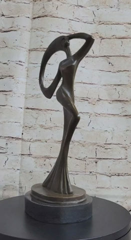 Abstract Surrealist Female Figure Modern Art Bronze Sculpture