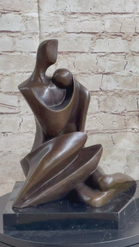 Abstract Modern Art Couple Embracing Bronze Metal Sculpture
