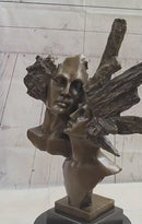 Abstract Bronze Metal Bust Sculpture of Couple Romance Art