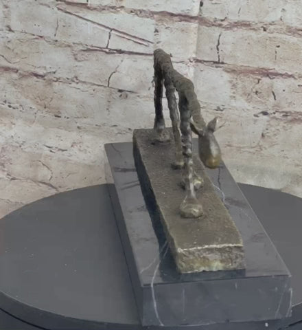 Abstract Cat Bronze Sculpture by Alberto Giacometti 6" x 15"