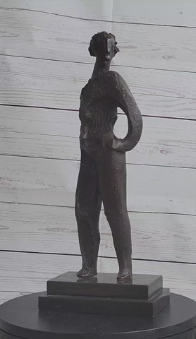 Abstract Surreal Female Figure Bronze Sculpture Salvador Dali 16"