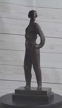 Abstract Surreal Female Figure Bronze Sculpture Salvador Dali 16"