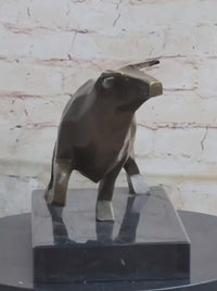 Abstract Geometric Bull Sculpture by Mario Nick