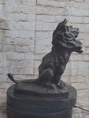Abstract Crude Lion King Bronze Sculpture on Marble Base