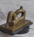 Henry Moore Bronze Metal Sculpture on Marble Base