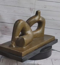 Henry Moore Bronze Metal Sculpture on Marble Base