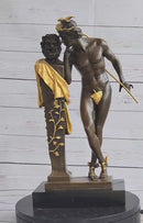 A Secret from on High after Hyppolite Moulin Mercury Hermes Bronze Statue Sculpture Gold 17" x 10"