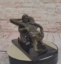 Abstract Bronze Nude Couple Sculpture – Highly Erotic Embrace Statue by Olaf Odegaard