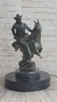 Abstract Modern Art Kamiko Outlaw Cowboy Horse Gun Bronze Sculpture