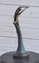 Abstract Surreal Flying Woman Bronze Sculpture 14" x 4"