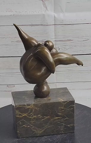 Abstract Curvy BBW Woman Balancing on Ball Bronze 11" x 7"