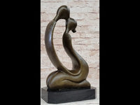 Abstract Bronze Sculpture of Couple Kissing - Love Romance Art