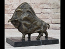 Abstract Picasso Bull Bronze Sculpture on Marble Base
