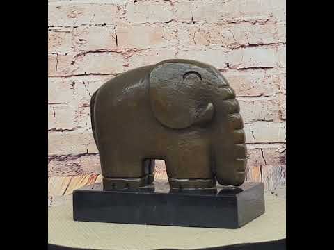 Abstract Modern Elephant Bronze Sculpture Dali Art on Marble