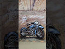 3D Metal Art Painting of Old Fashioned Blue Motorcycle
