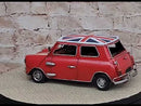 1960 Red Mini Cooper with British Flag on Roof