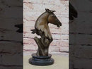 Abstract Modern Art Horse Head Bust Bronze Sculpture Marble Base