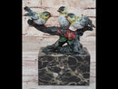 3 Colorful Finches Sparrows on Branch - Bronze Art by Milo