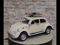 1957 White VW Beetle With Skiing Board Home Office