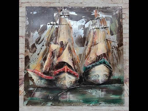 3-D Nautical Sailboat Centerpiece Wall Art