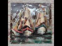 3-D Nautical Sailboat Centerpiece Wall Art