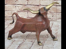 Abstract Bronze Longhorn Cattle Bull Sculpture Signed & Numbered
