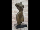 Abstract Female Torso Bronze Sculpture on Marble Base - Modern Nude Figure Art Decor