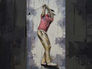 3D Metal Golfer Cutout on Wood Canvas - Wall Art Painting
