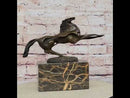 Abstract Modern Horse Bronze Sculpture on Marble Base