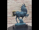 Abstract Modern Tang Horse Bronze Sculpture Marble Base